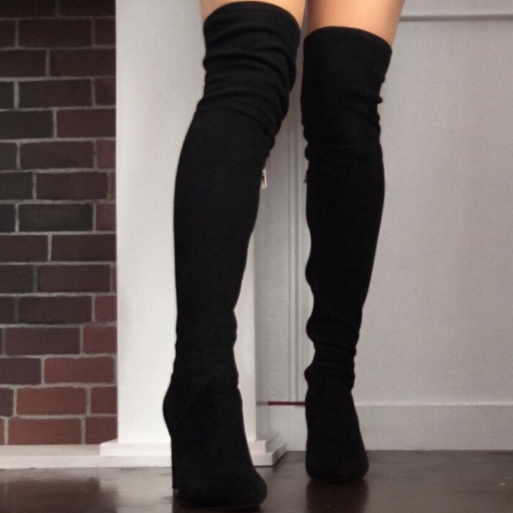 black thigh high boots